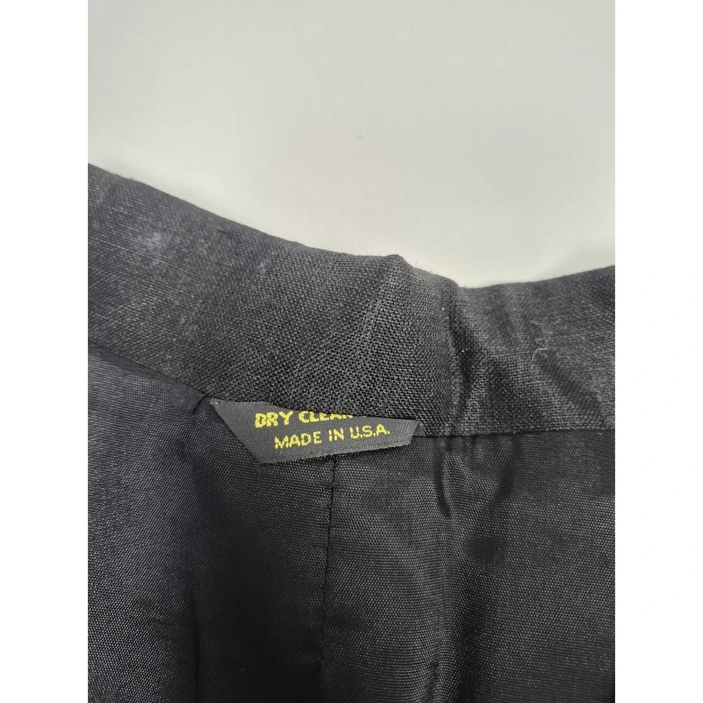 VTG Millena Suit Mens 4XL Black 100% Linen 2 Piece 49x36 Big Tall USA Summer